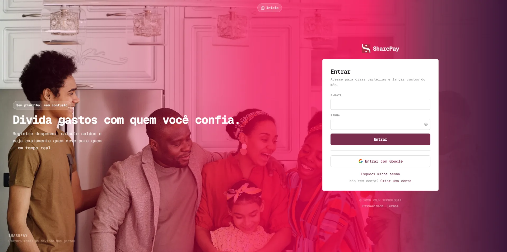 Captura de tela do SharePay